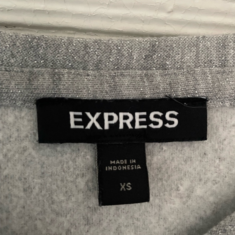 Express Gray Ruched Dress - Picture 2 of 5